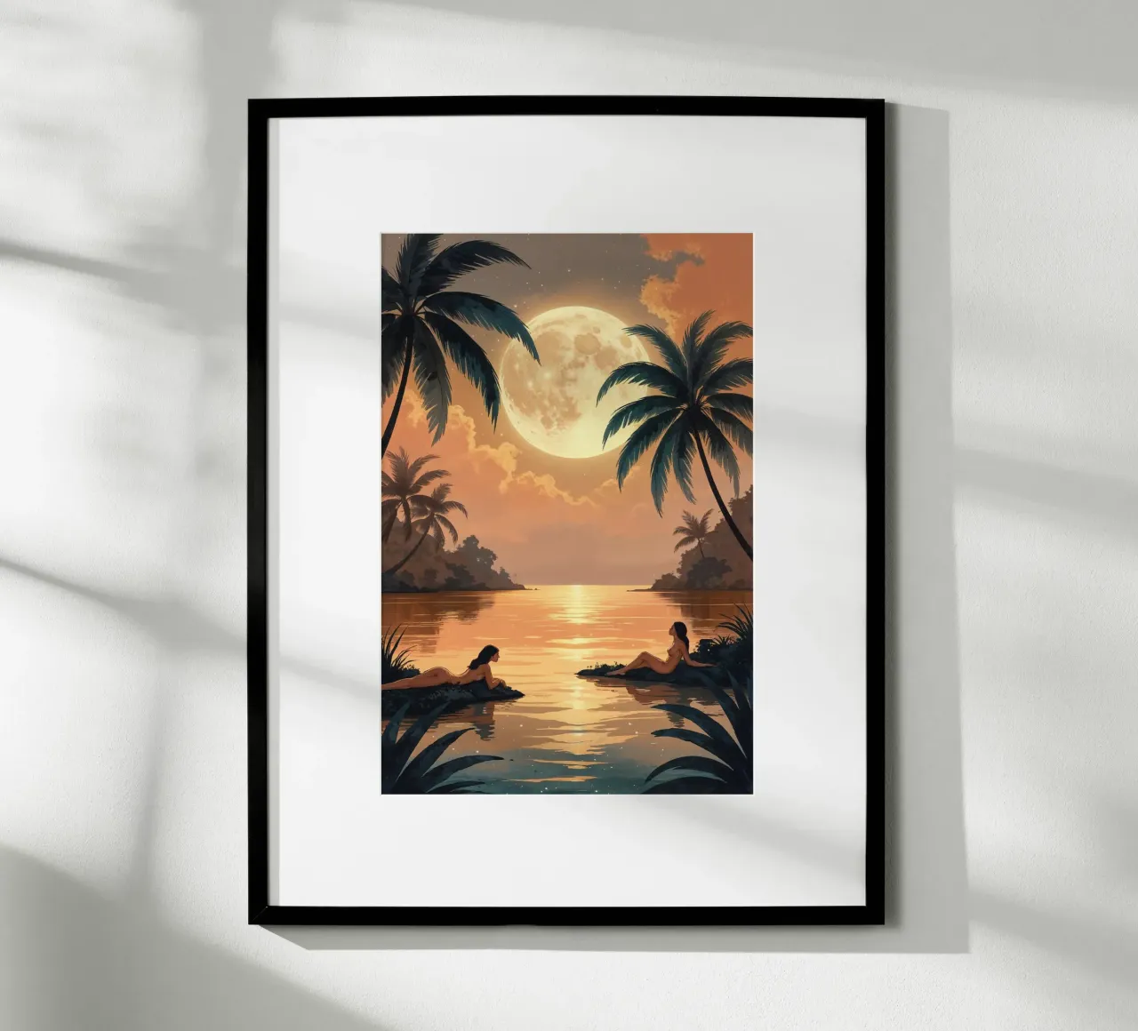 Mystical Moon Over a Tropical Oasis poster da AlbertKlee
