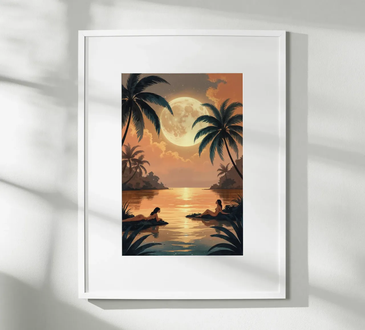 Mystical Moon Over a Tropical Oasis poster da AlbertKlee