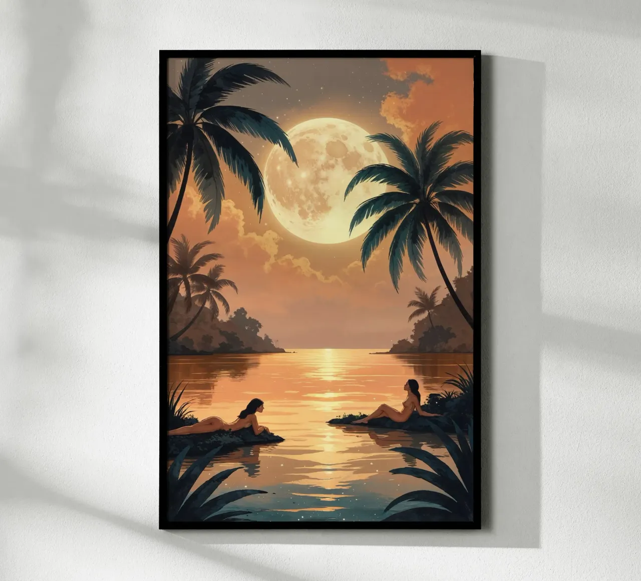 Mystical Moon Over a Tropical Oasis poster da AlbertKlee