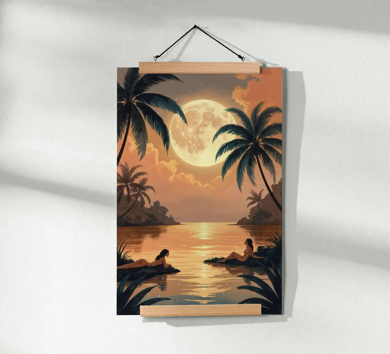 Mystical Moon Over a Tropical Oasis poster da AlbertKlee