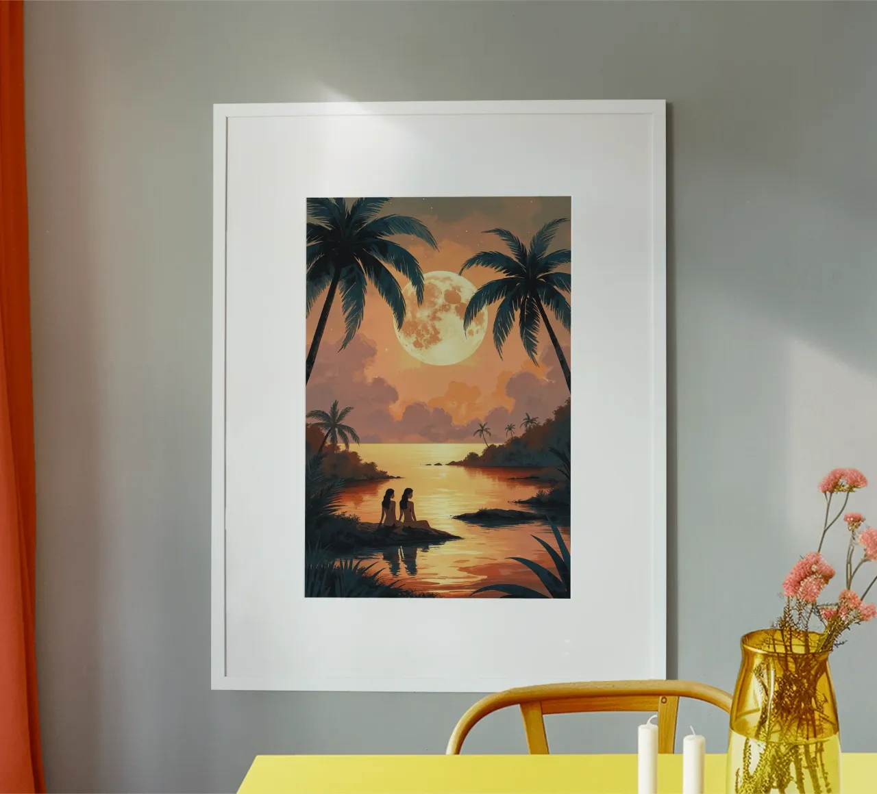 Sunset Glow Over a Tropical Lagoon poster da AlbertKlee
