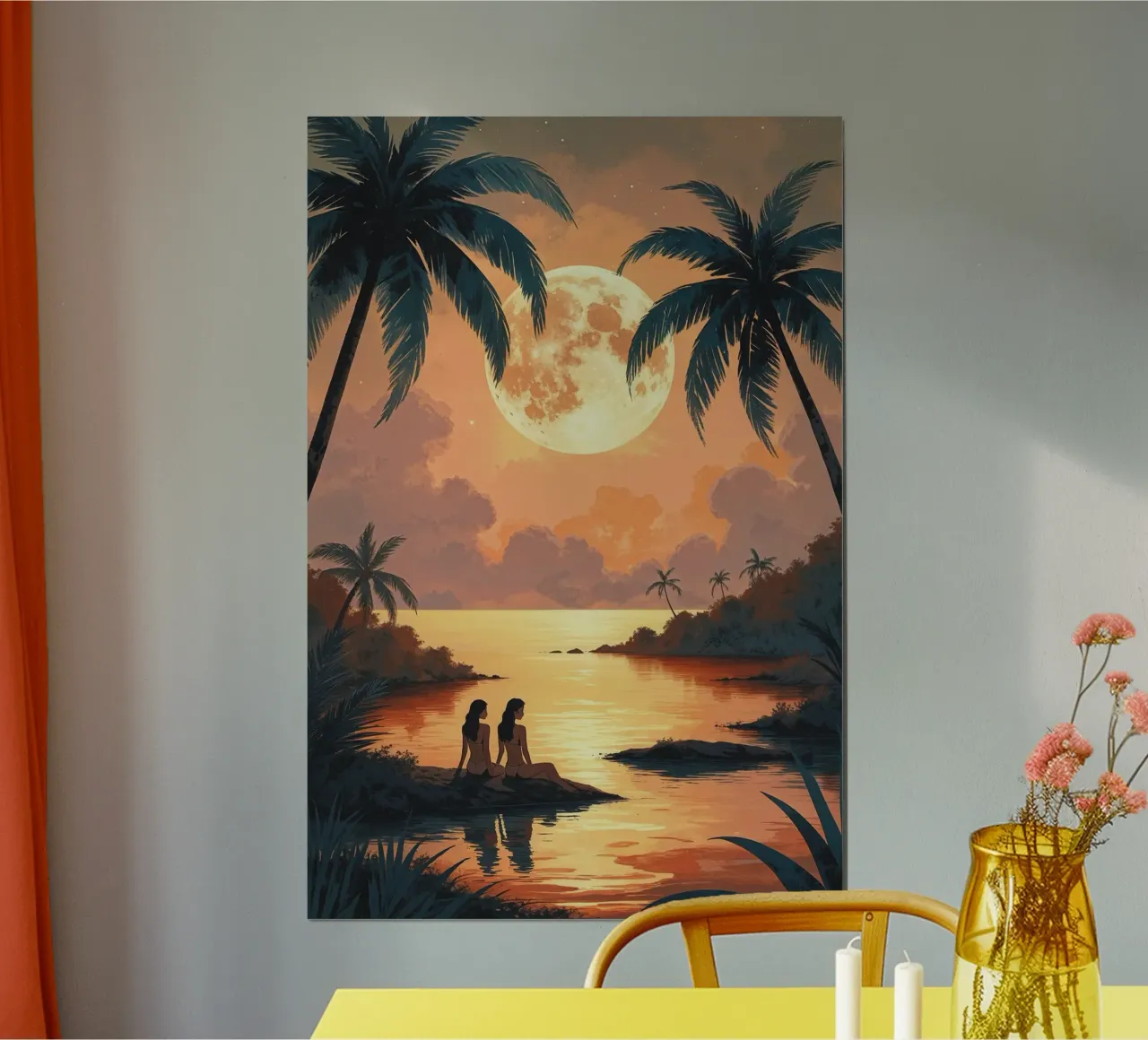 Sunset Glow Over a Tropical Lagoon poster da AlbertKlee