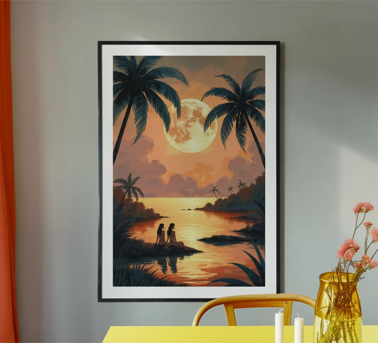Sunset Glow Over a Tropical Lagoon poster da AlbertKlee