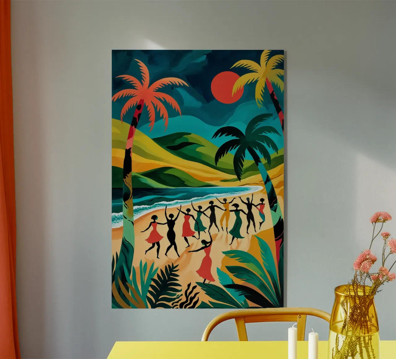 Moonlit Tropical Celebration acrylic glass by AlbertKlee