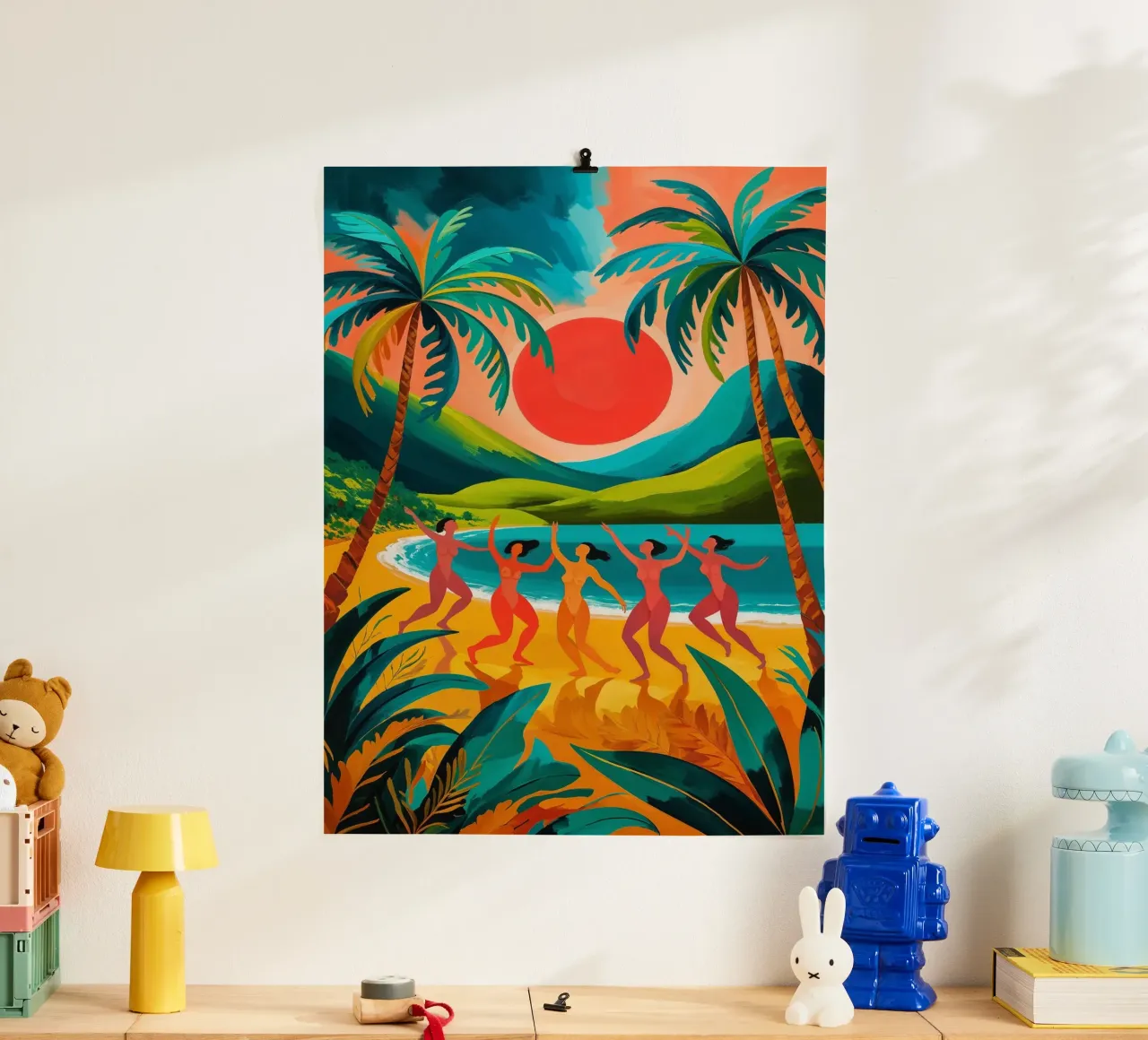 Sunset Ritual by the Sea poster con telaio in plastica da AlbertKlee