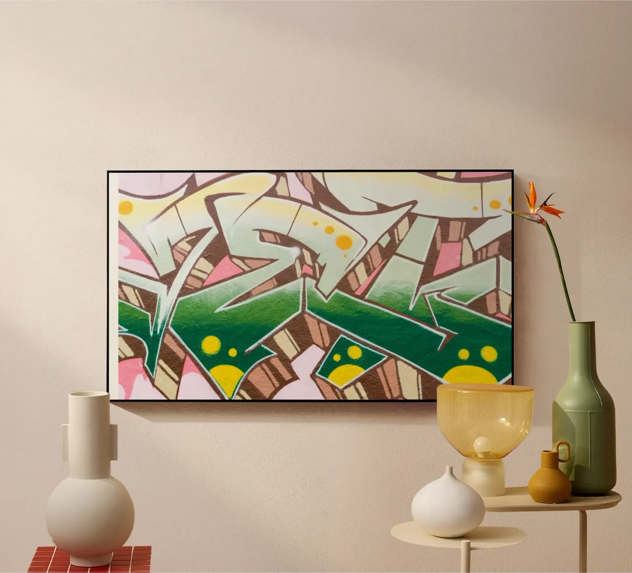 Graffiti E acrylic glass by Jonas Klein