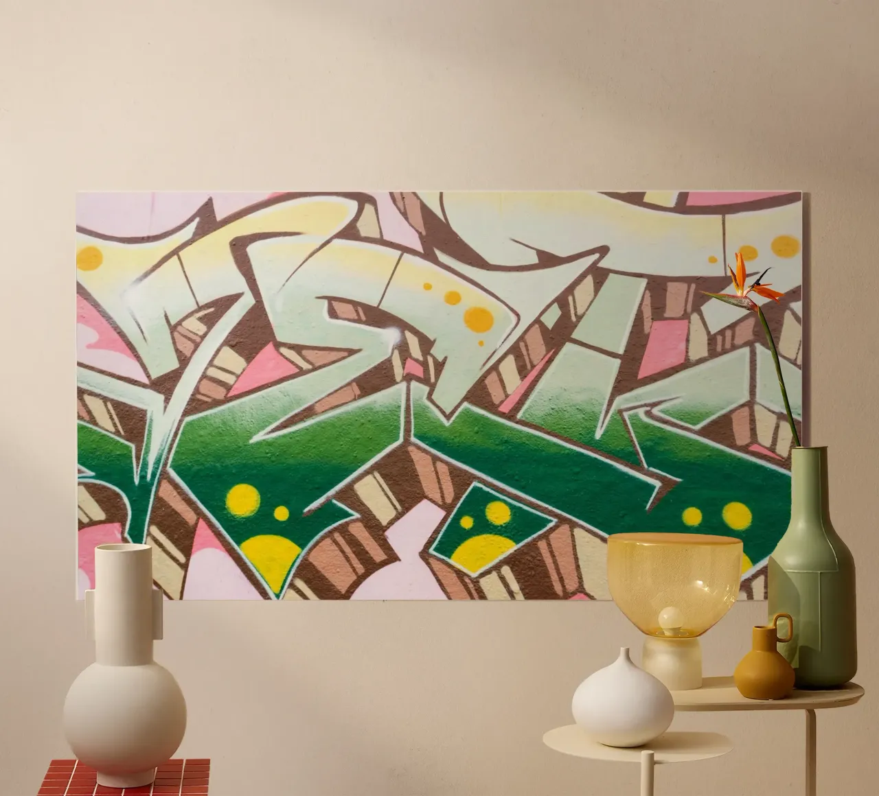 Graffiti E acrylic glass by Jonas Klein