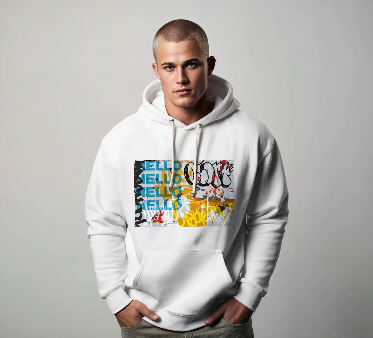 Hello Graffiti felpa con cappuccio da Flo Klein