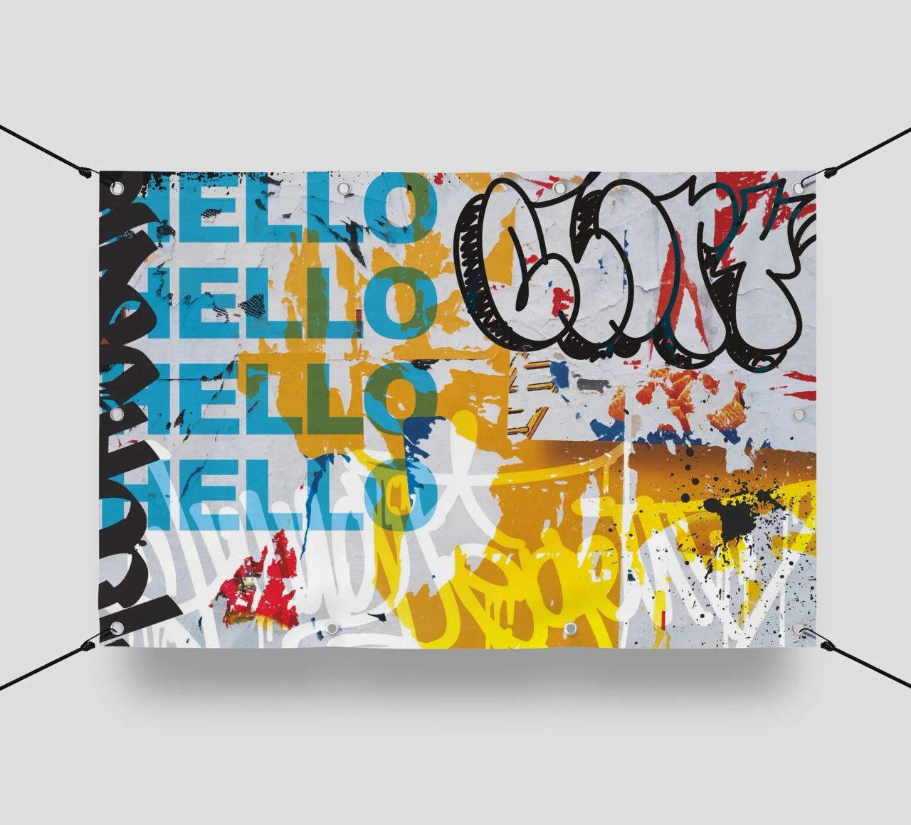 Hello Graffiti telo in pvc da Flo Klein