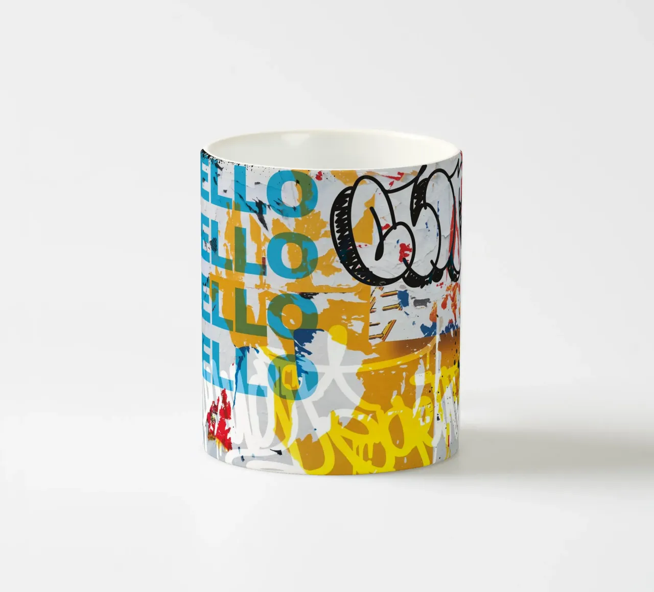 Hello Graffiti Keramik Tasse von Flo Klein