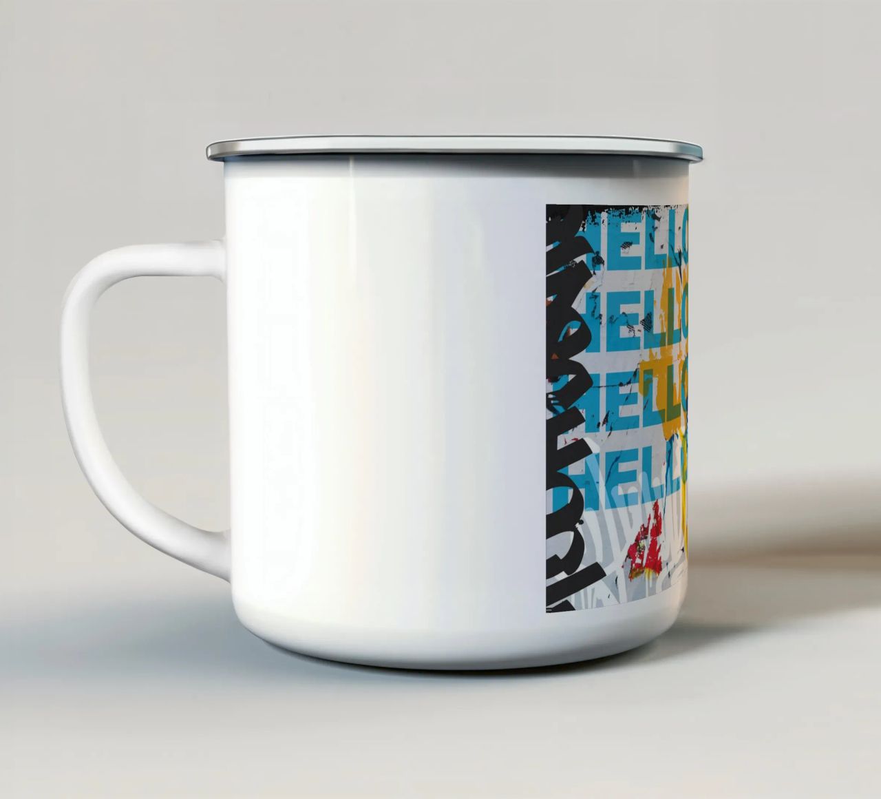 Hello Graffiti tazza in smalto da Flo Klein
