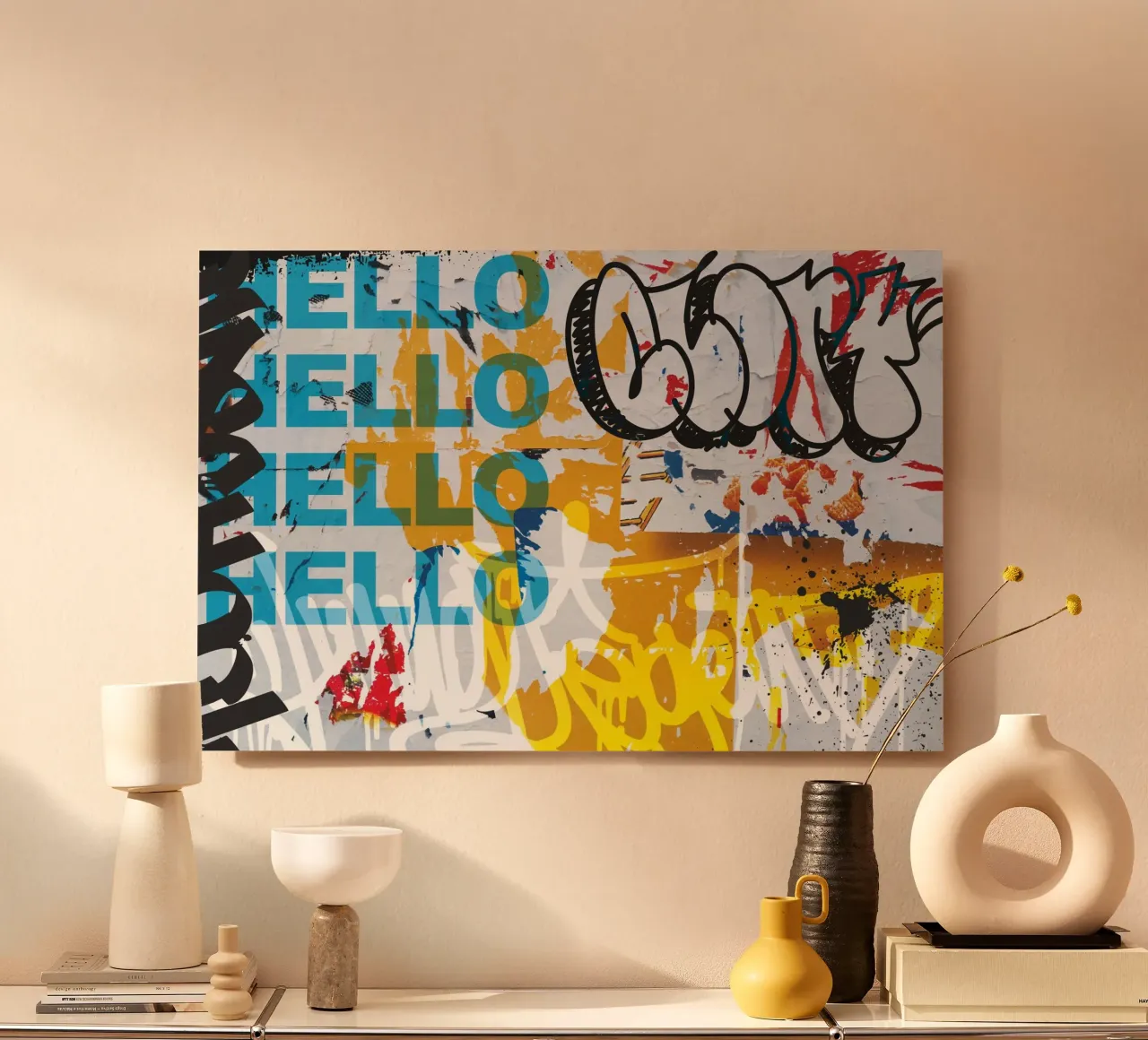 Hello Graffiti alluminio dibond da Flo Klein