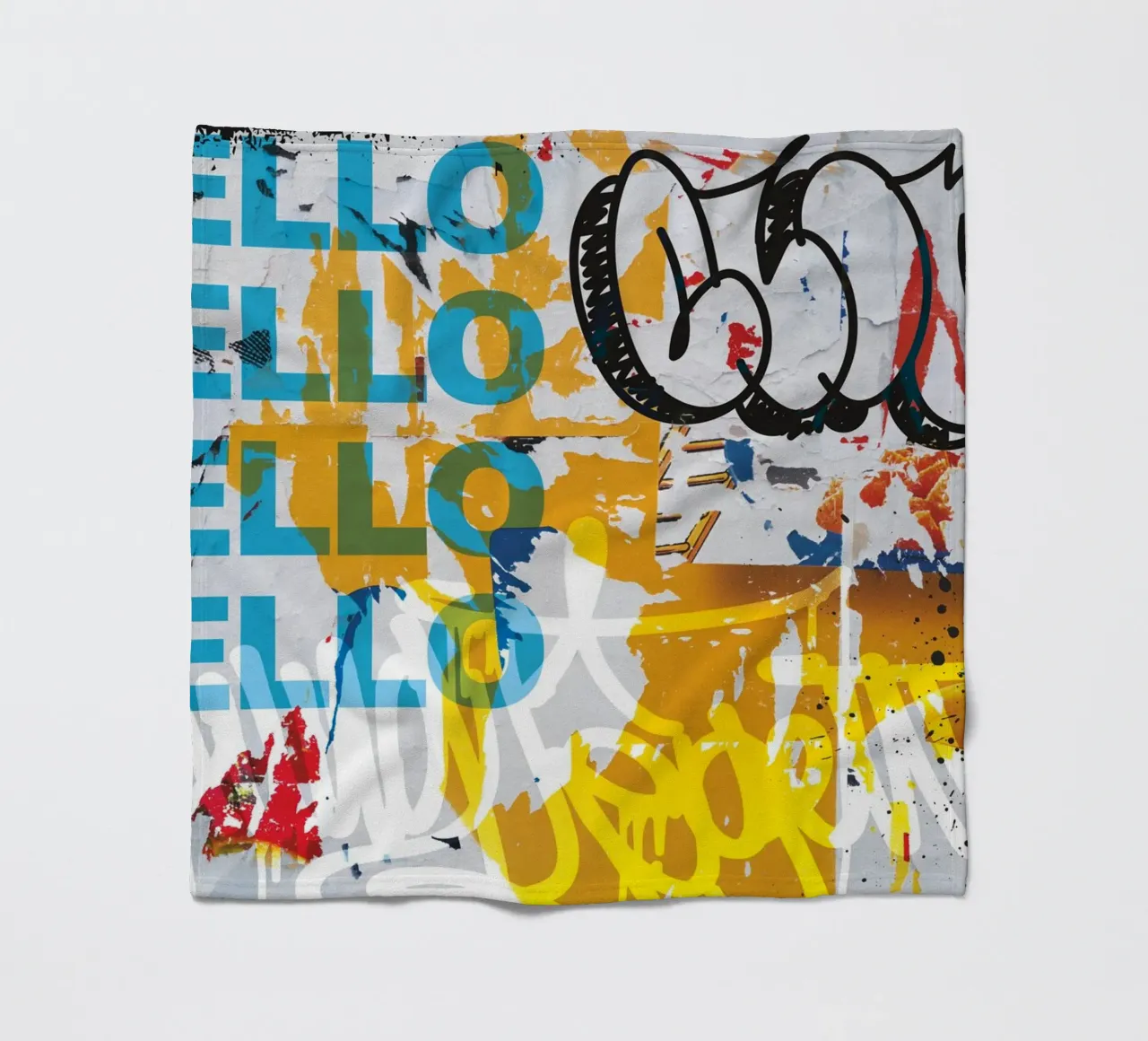 Hello Graffiti coperta in pile da Flo Klein