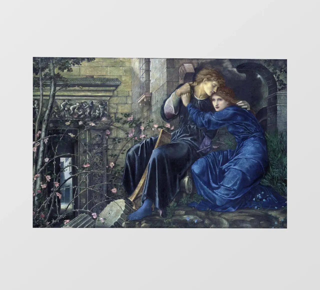 Edward Burne-Jones - Amore tra le rovine telo in pvc da Timeless Artworks