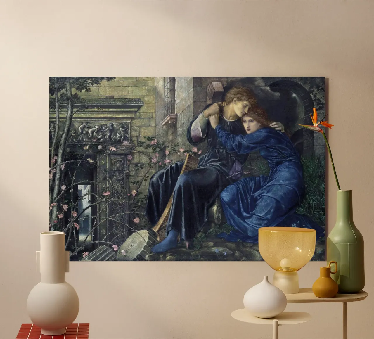 Edward Burne-Jones - Amore tra le rovine alluminio dibond da Timeless Artworks