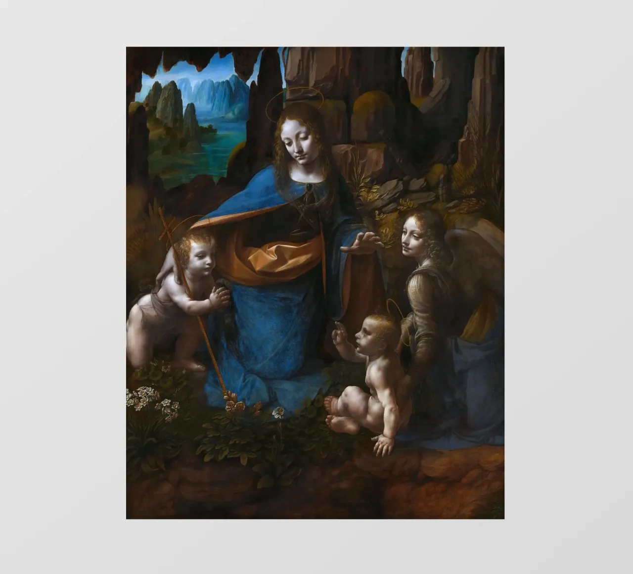 Leonardo da Vinci - La Vergine delle Rocce pellicola backlit da Timeless Artworks