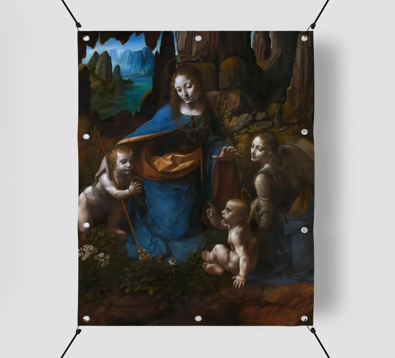 Leonardo da Vinci - La Vergine delle Rocce telo in pvc da Timeless Artworks