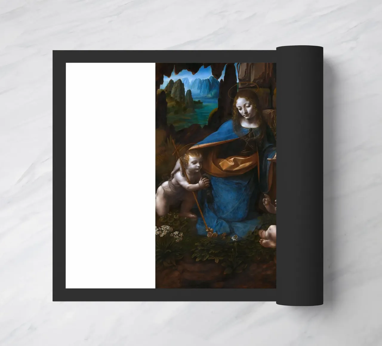 Leonardo da Vinci - La Vergine delle Rocce zerbino da Timeless Artworks