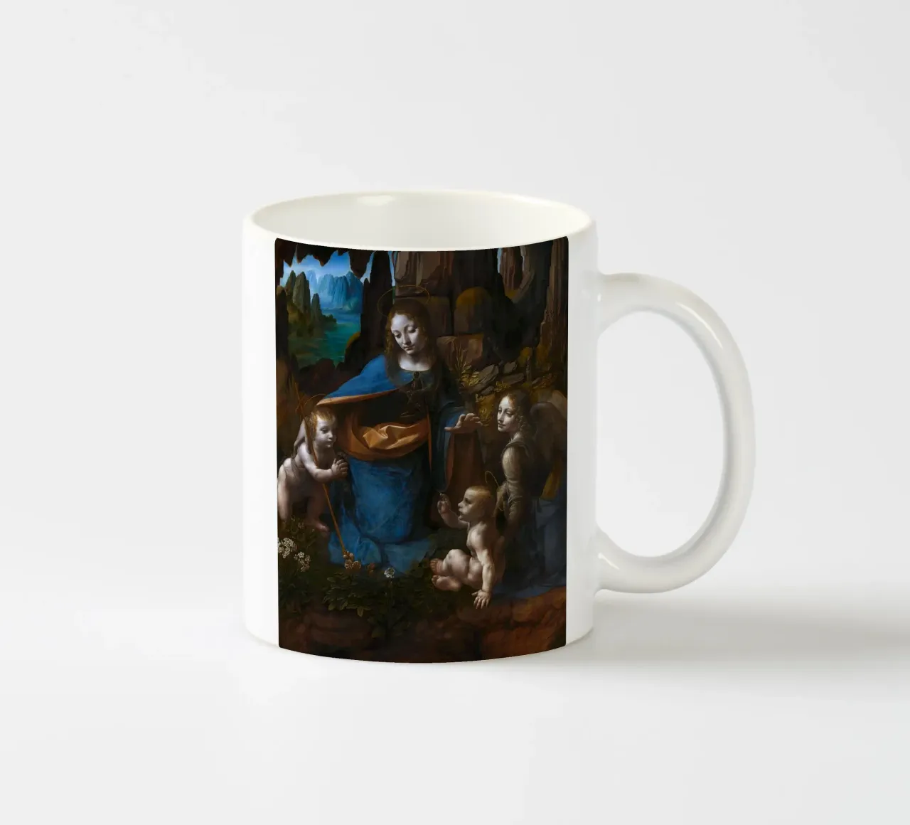 Leonardo da Vinci - La Vergine delle Rocce tazza in ceramica da Timeless Artworks
