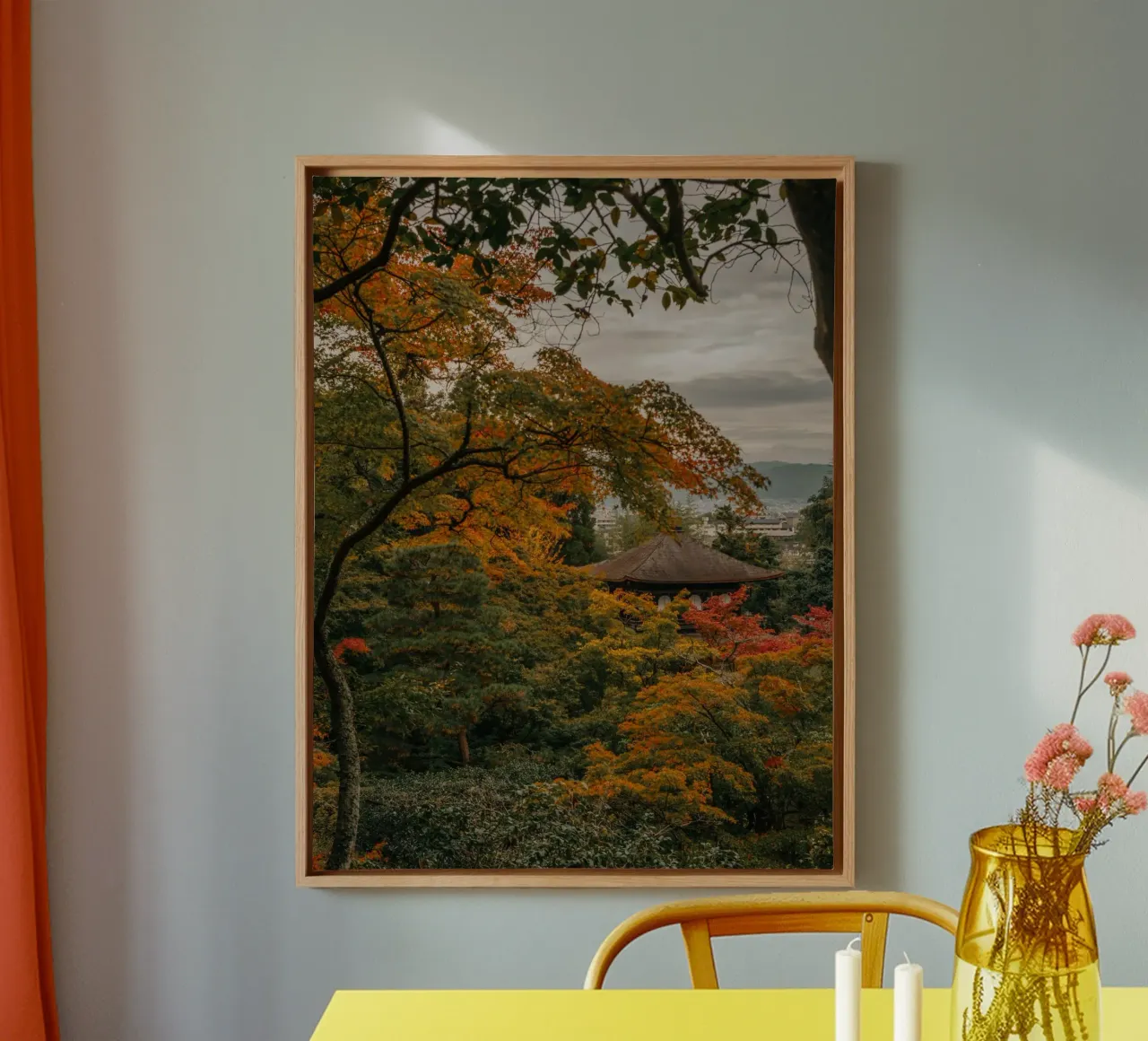 Tempio d'autunno a Kyoto, Giappone tela con Cornice a cassetta da Marcel Bisig
