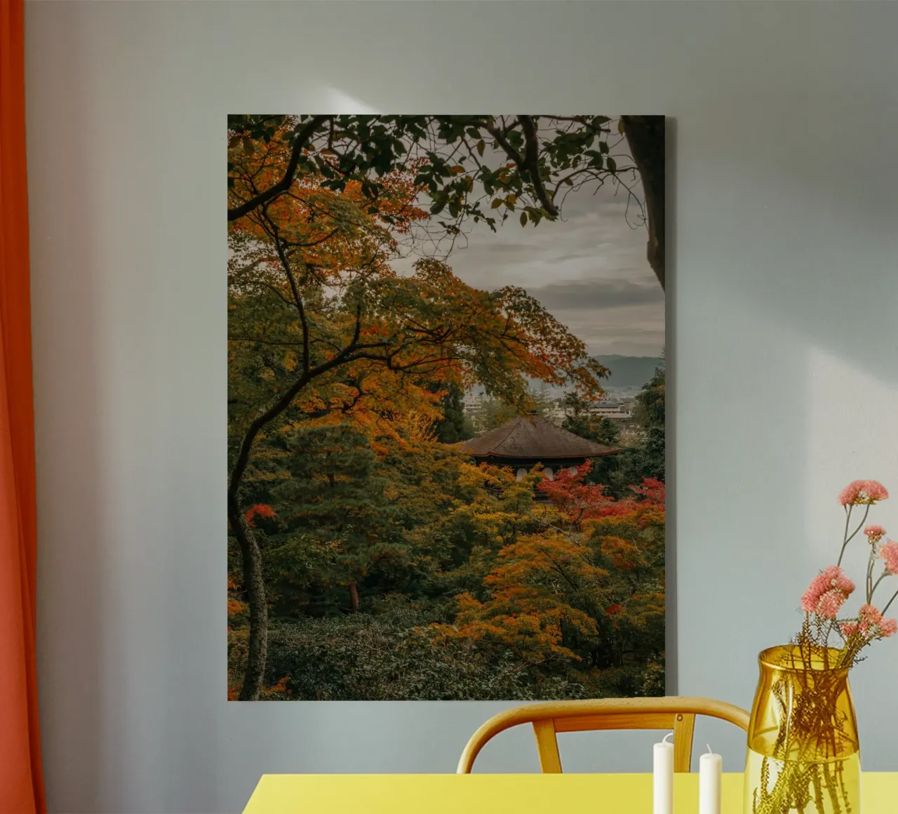 Tempio d'autunno a Kyoto, Giappone tela con Cornice a cassetta da Marcel Bisig