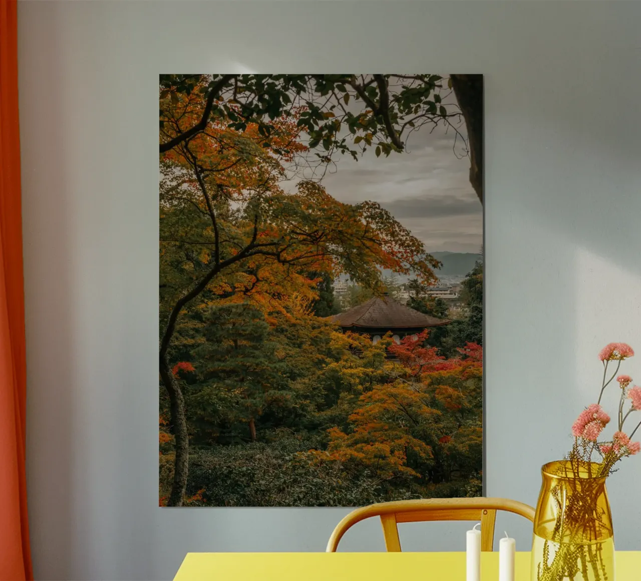 Tempio d'autunno a Kyoto, Giappone carta hahnemühle da Marcel Bisig