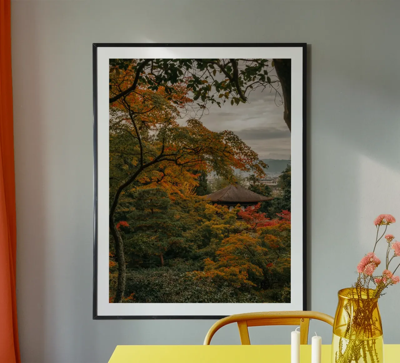 Tempio d'autunno a Kyoto, Giappone carta hahnemühle da Marcel Bisig