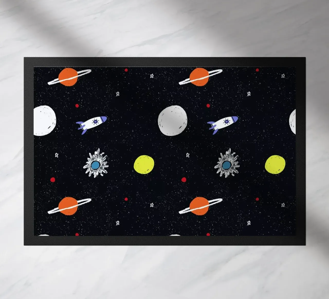 Planets Pattern doormat by Alex Foster