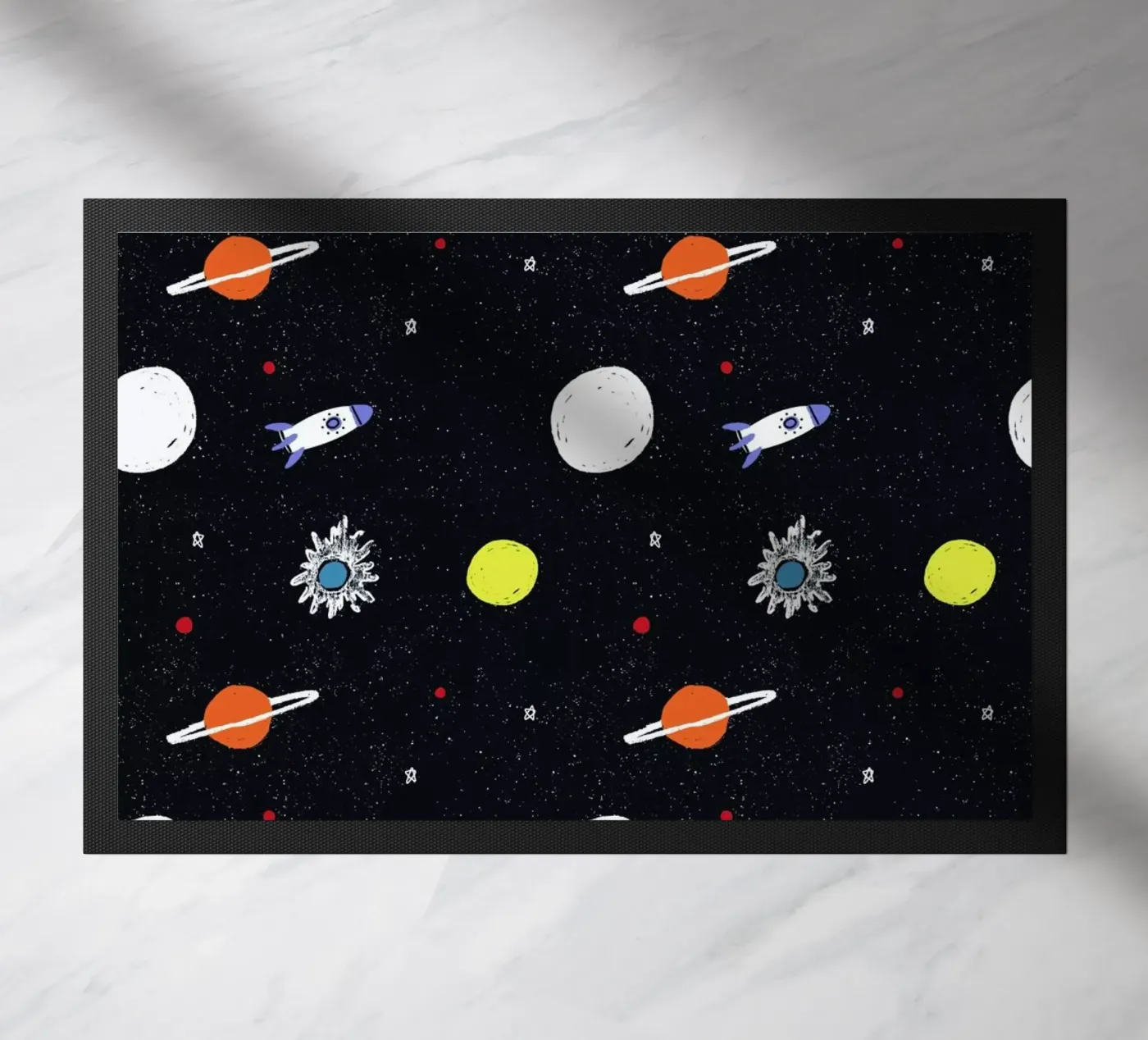 Planets Pattern Fußmatte von Alex Foster