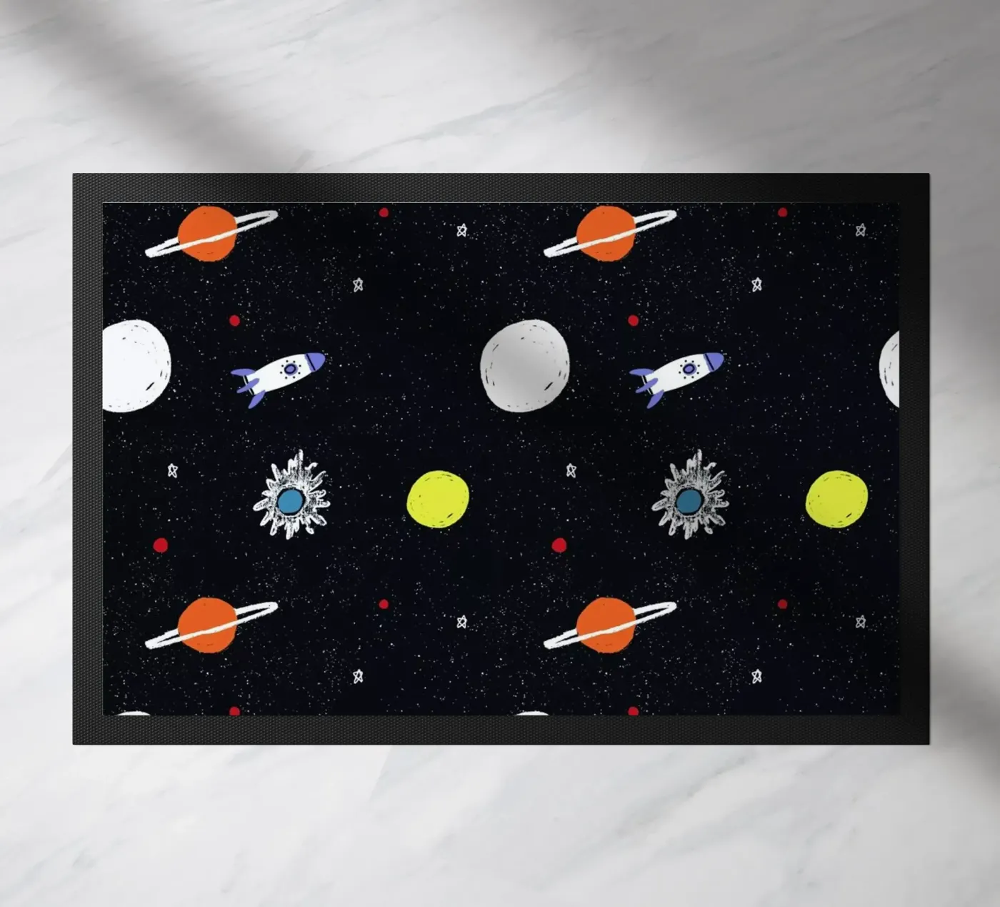 Planets Pattern doormat by Alex Foster