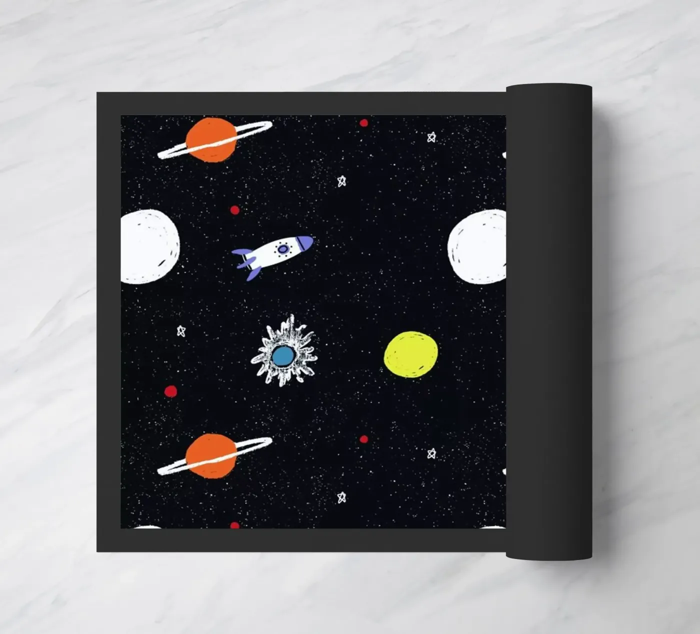 Planets Pattern Fußmatte von Alex Foster
