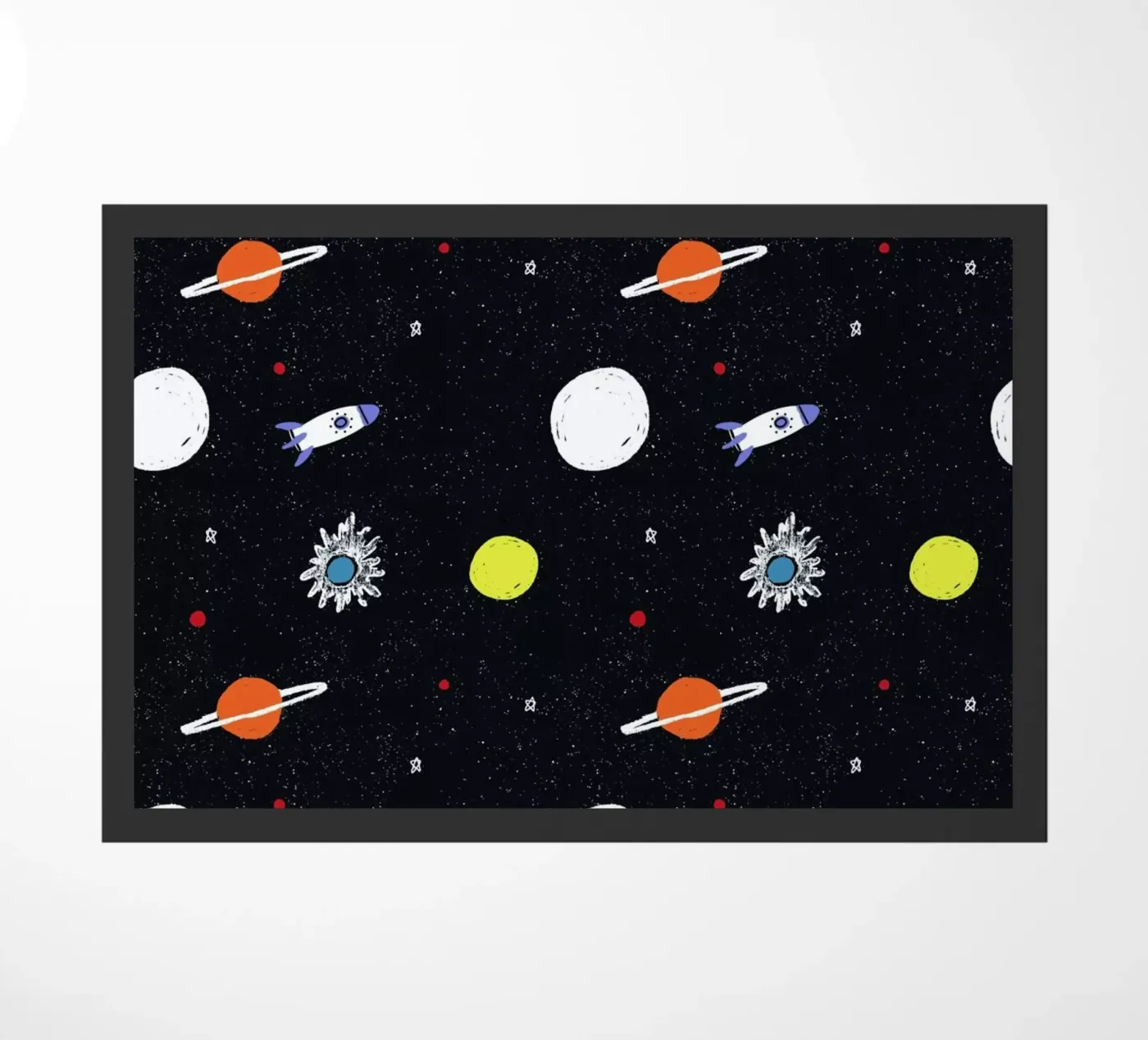 Planets Pattern Fußmatte von Alex Foster
