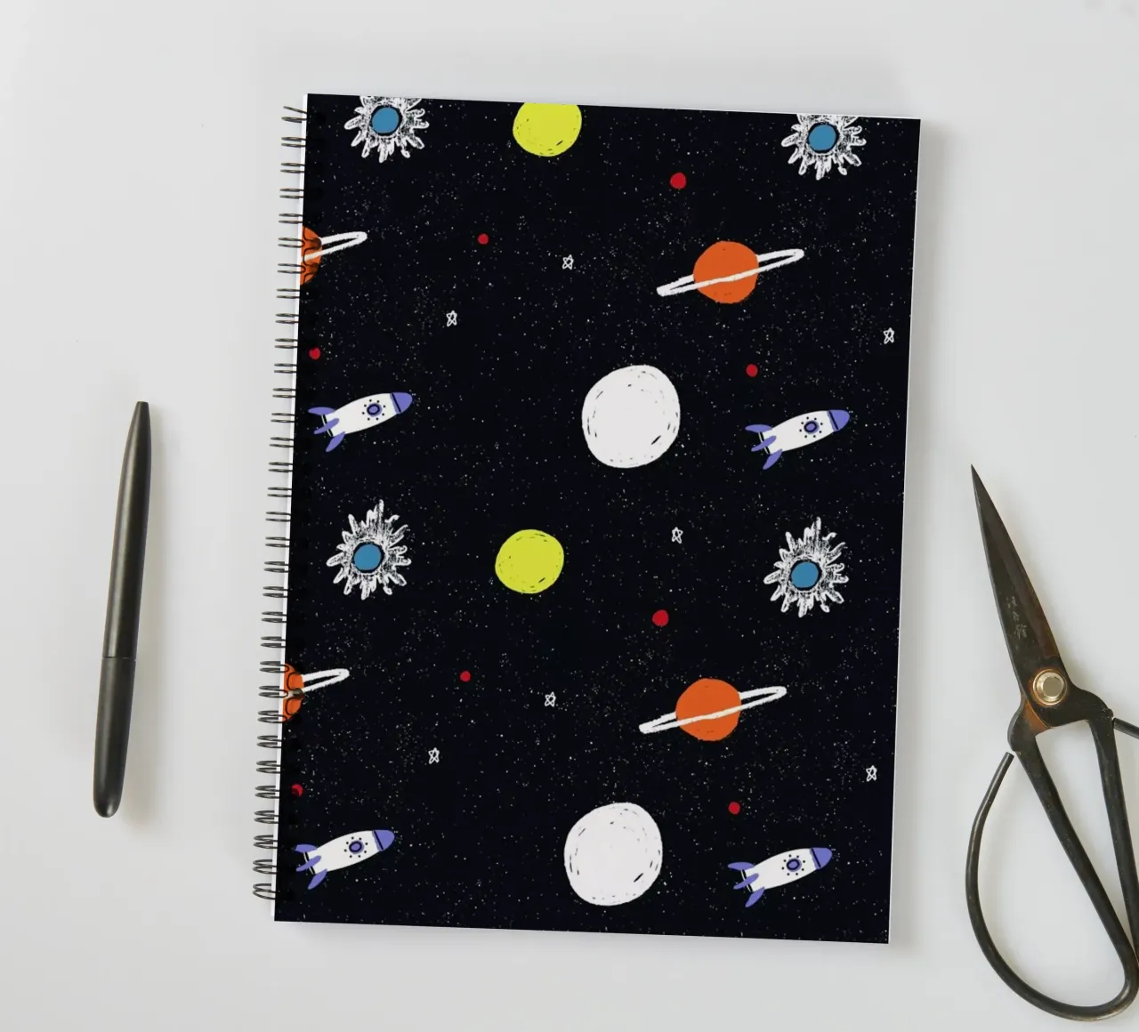 Planets Pattern spiral notebook by Alex Foster