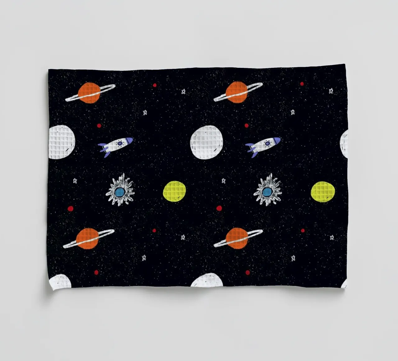 Planets Pattern tea towel by Alex Foster