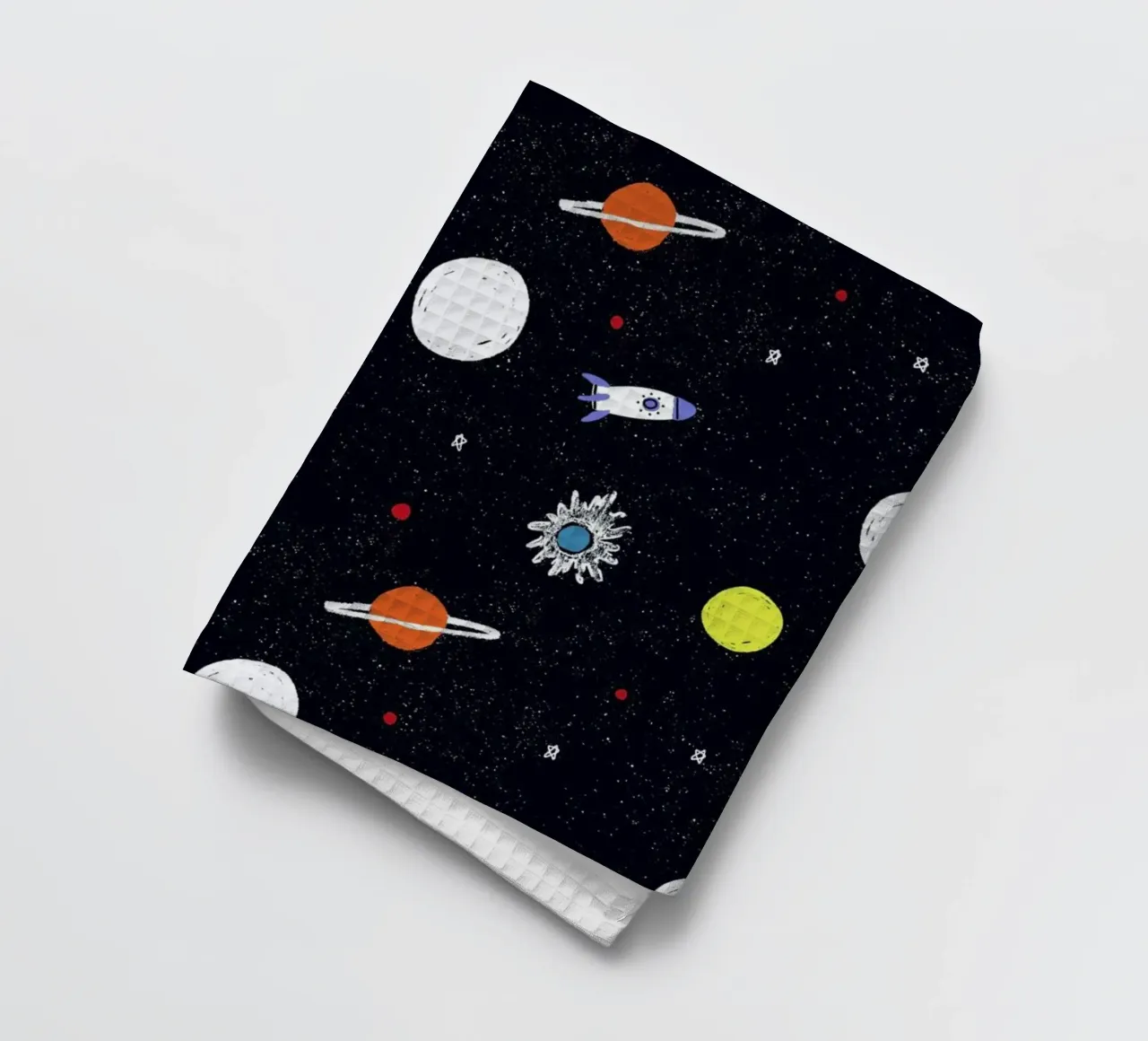 Planets Pattern tea towel by Alex Foster