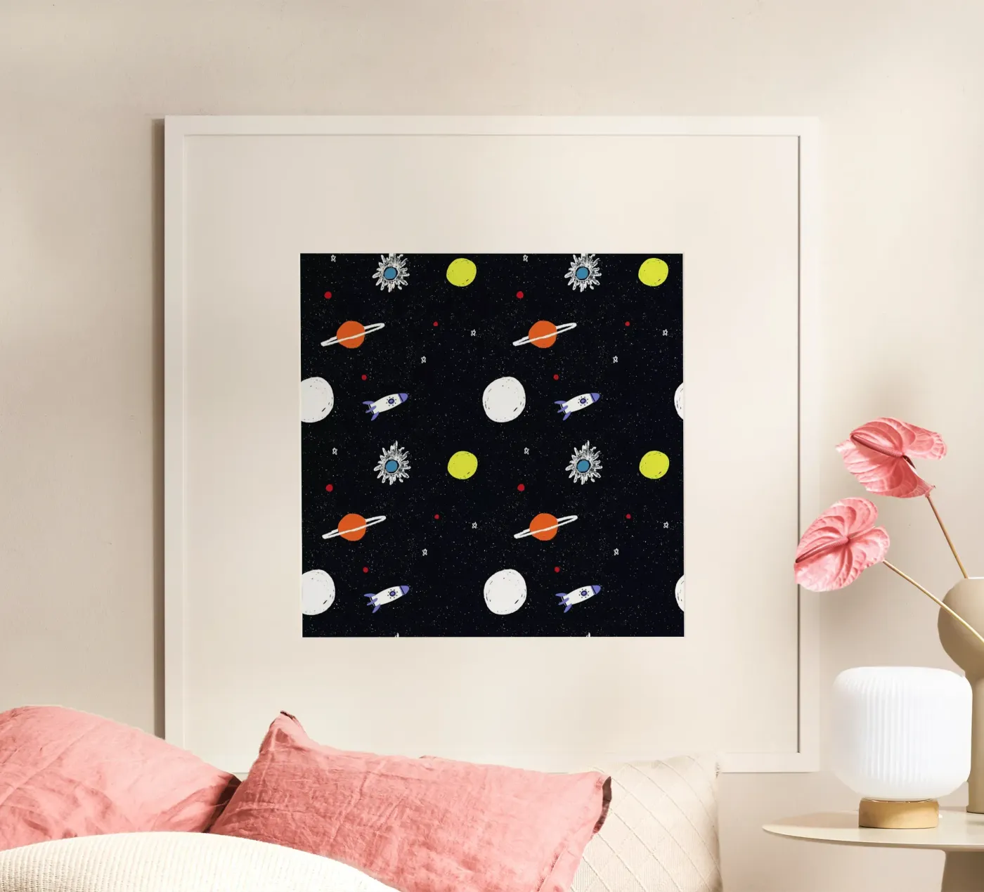 Planets Pattern poster van Alex Foster