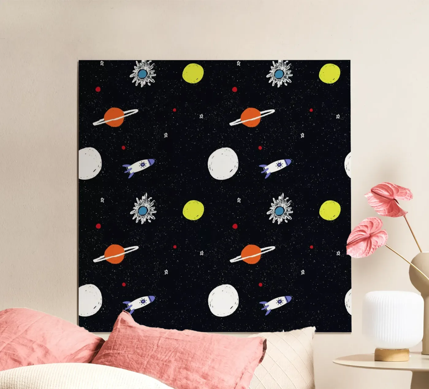 Planets Pattern poster van Alex Foster