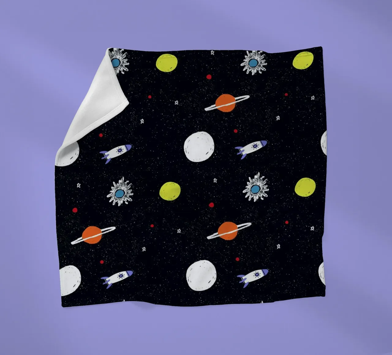 Planets Pattern fleece blanket by Alex Foster