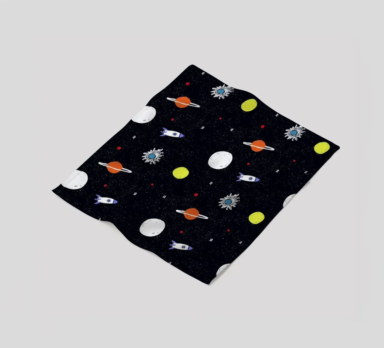 Planets Pattern fleece blanket by Alex Foster