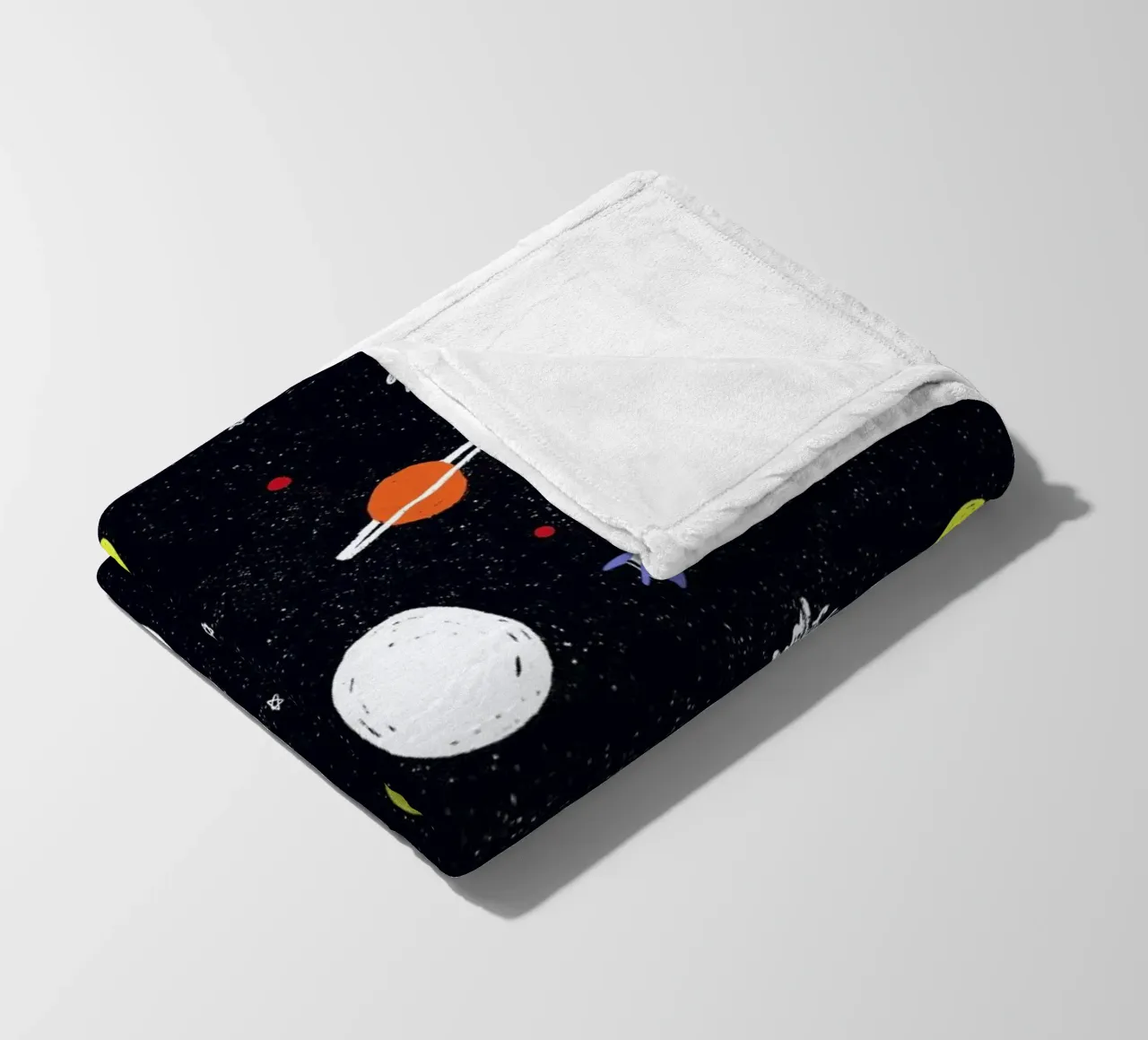 Planets Pattern fleece blanket by Alex Foster