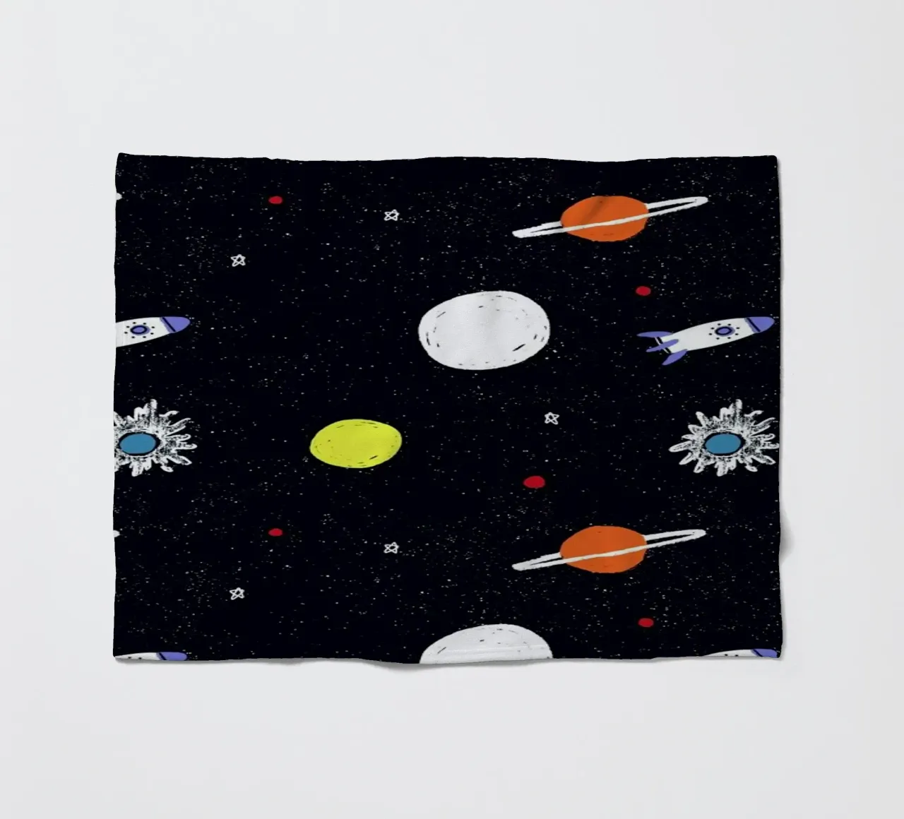 Planets Pattern fleece blanket by Alex Foster
