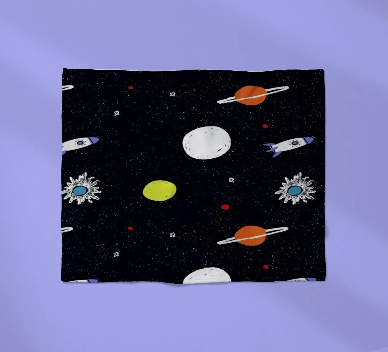 Planets Pattern fleece blanket by Alex Foster