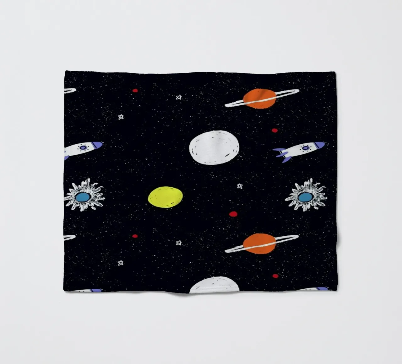 Planets Pattern fleece blanket by Alex Foster