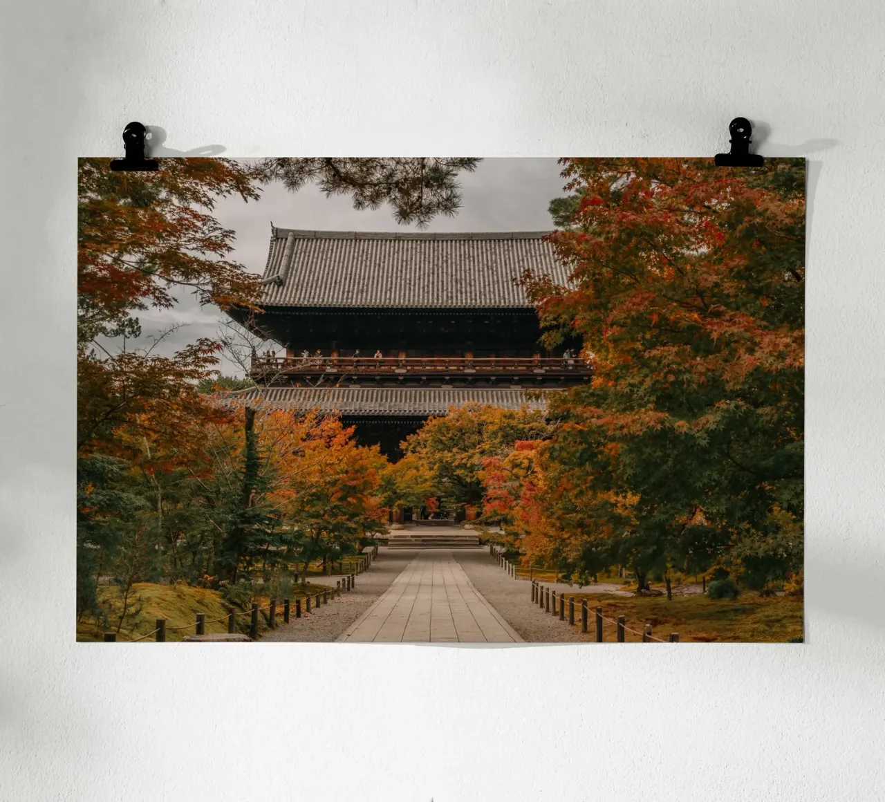 Tempio d'autunno a Kyoto, Giappone carta hahnemühle da Marcel Bisig
