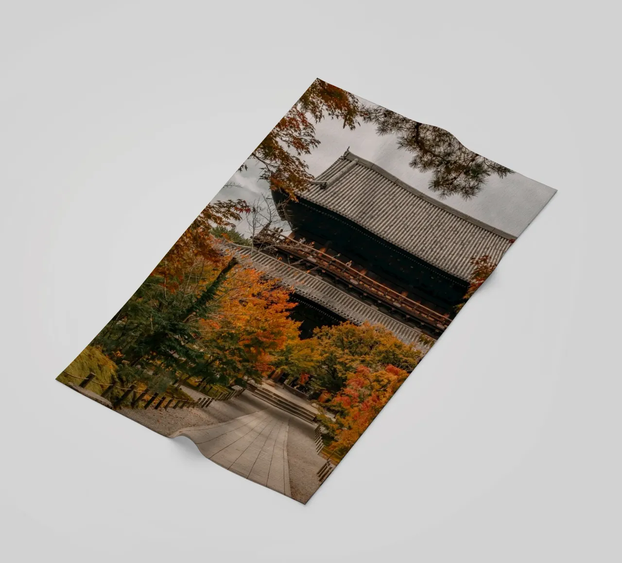 Tempio d'autunno a Kyoto, Giappone telo mare da Marcel Bisig
