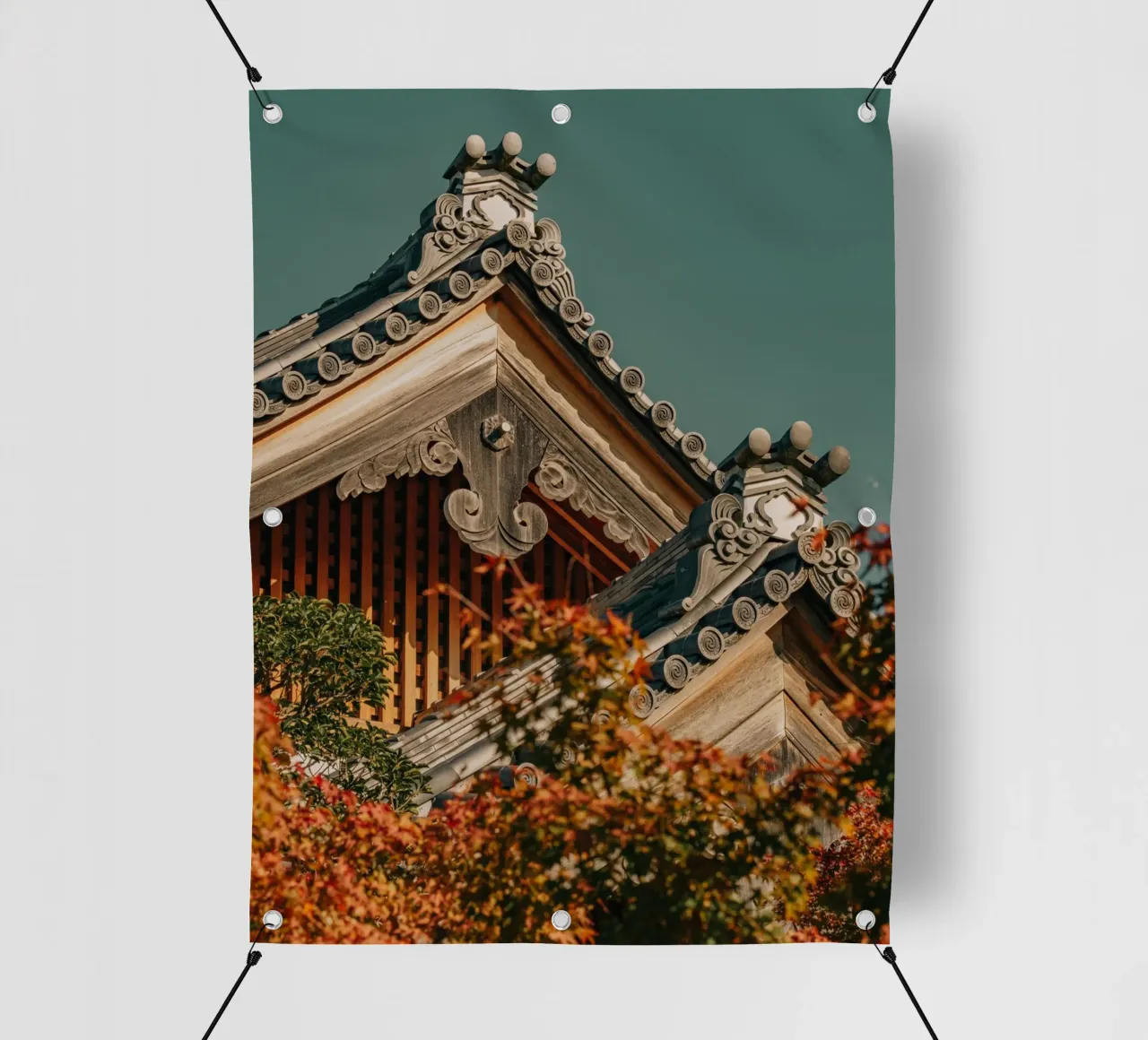 Tetti giapponesi a tempio in autunno telo in pvc da Marcel Bisig