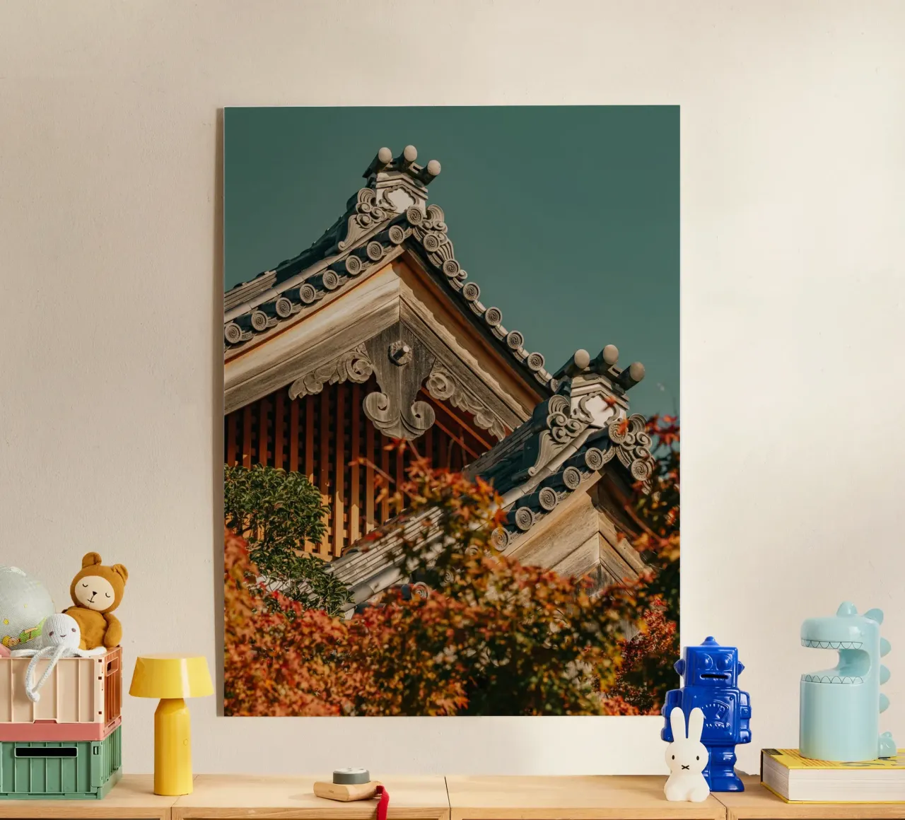 Tetti giapponesi a tempio in autunno plexiglass da Marcel Bisig