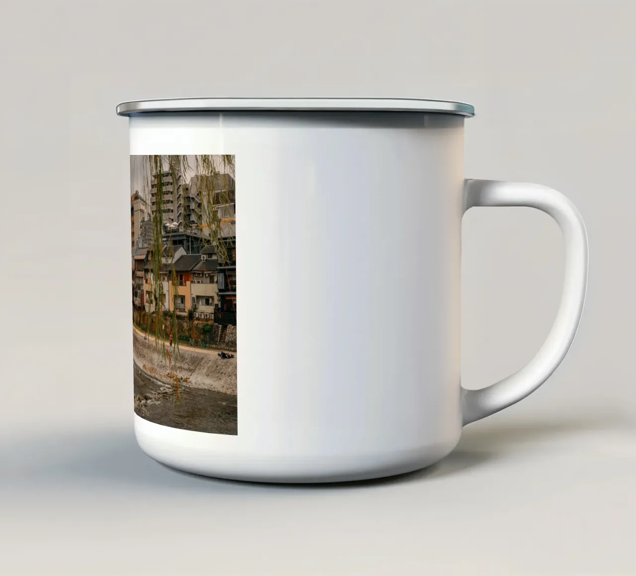 Fiume di Kyoto, Giappone tazza in smalto da Marcel Bisig