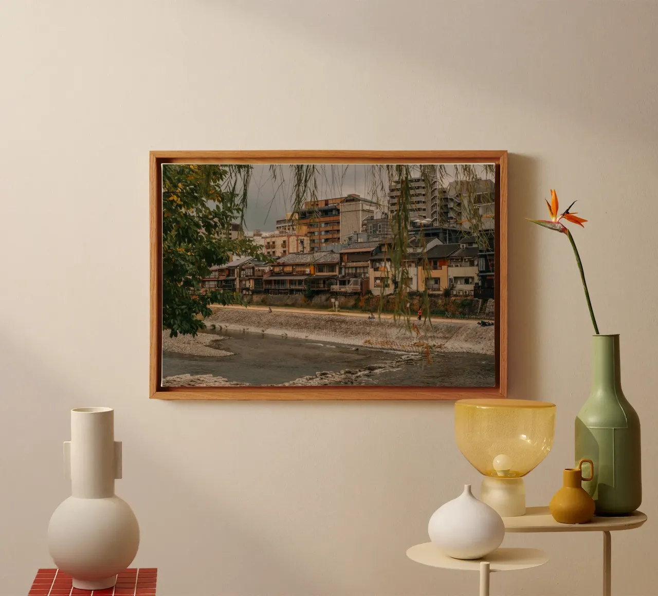 Kyoto Riverside, Japan canvas by Marcel Bisig