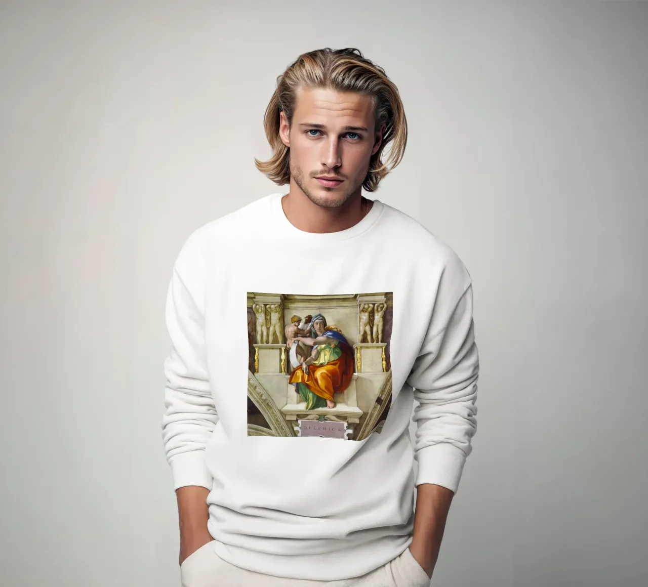 Michelangelo - Delphische Sibylle Sweatshirt von Timeless Artworks